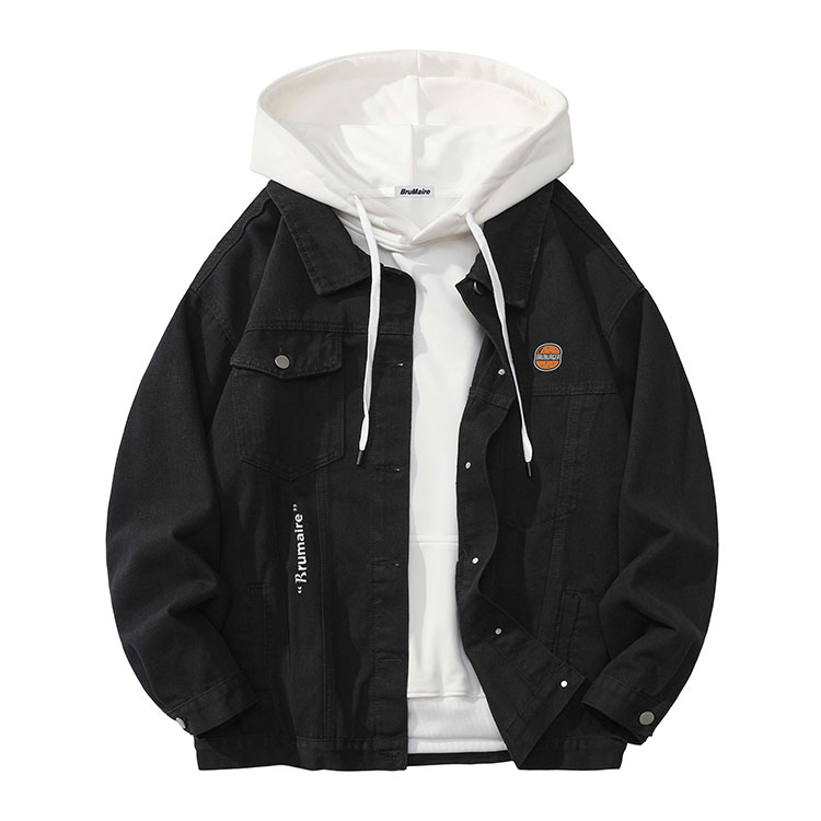 

BRUMAIRE Джинсовая куртка унисекс, Black Coat+White Sweatshirt