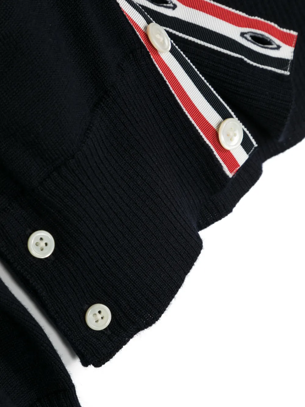 Кардиган из смесовой шерсти Thom Browne Kids, синий — фото 3