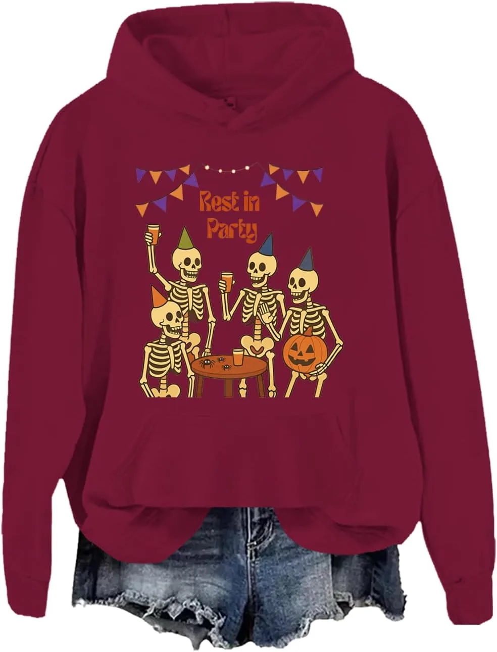 

Толстовка Halloween Rest In Party с принтом скелета