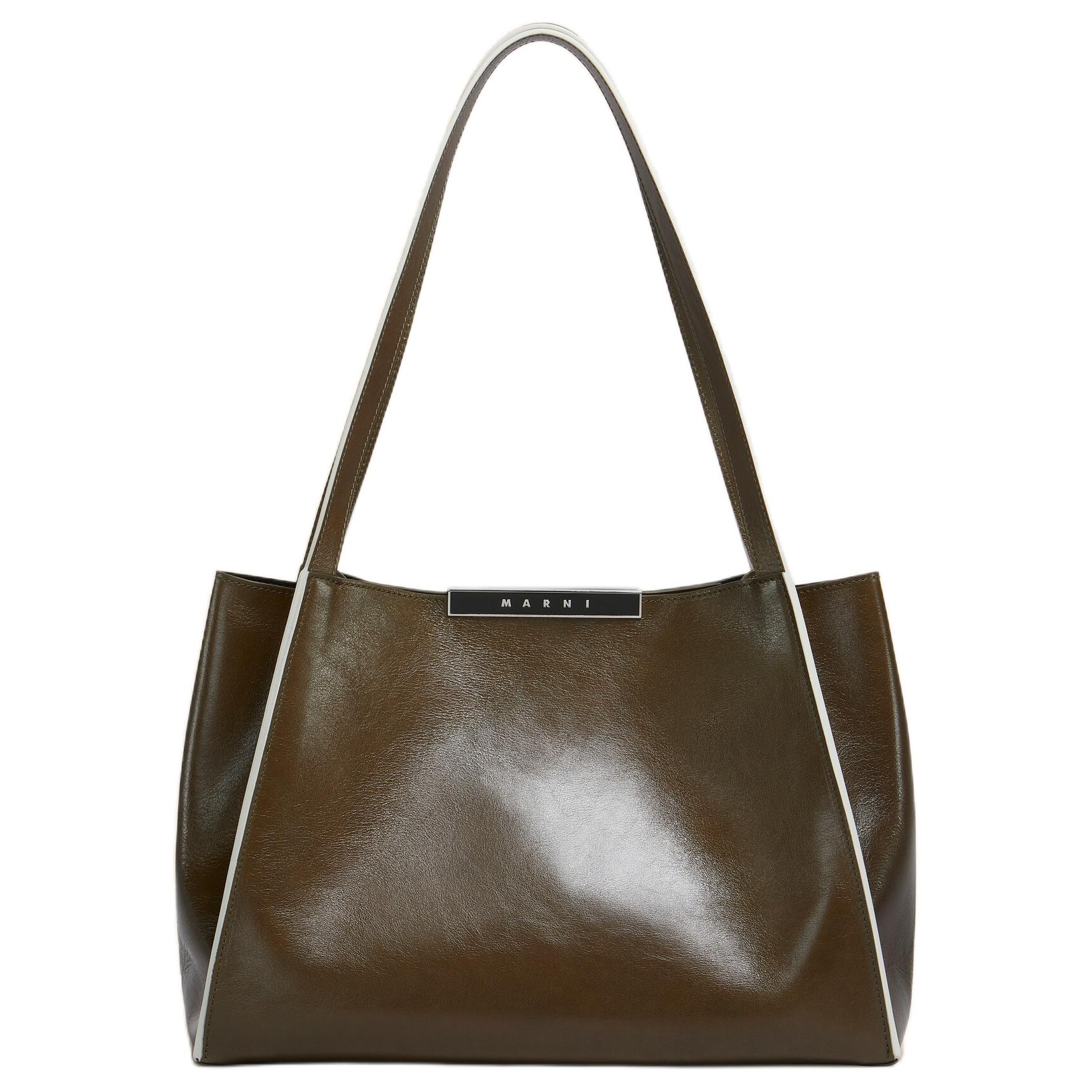 

MARNI Сумка-шоппер из телячьей кожи, шоппинг-сумка, дамская сумка, сумка через плечо Trumpets Women's Dark Green