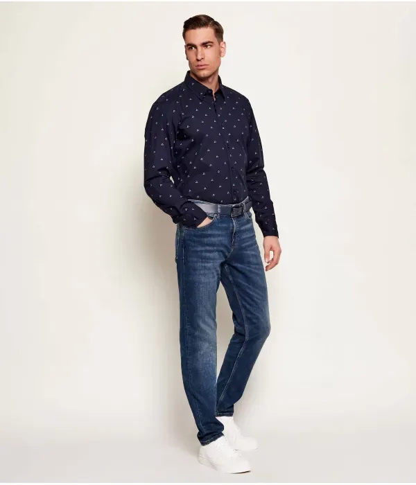 Элегантная рубашка_6_М regular fit Boss Orange, темно-синий — фото 2