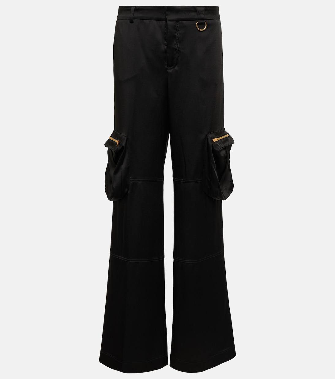 

Атласные брюки-карго с низкой посадкой Blumarine, Nero