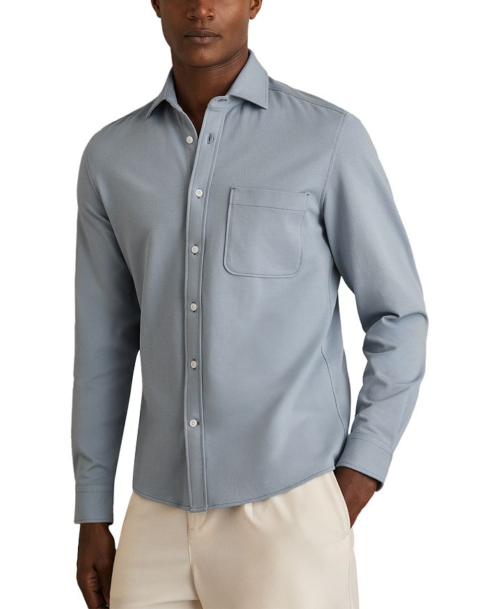 

Каппо Овершерт из мягкого твила Regular Fit REISS, синий