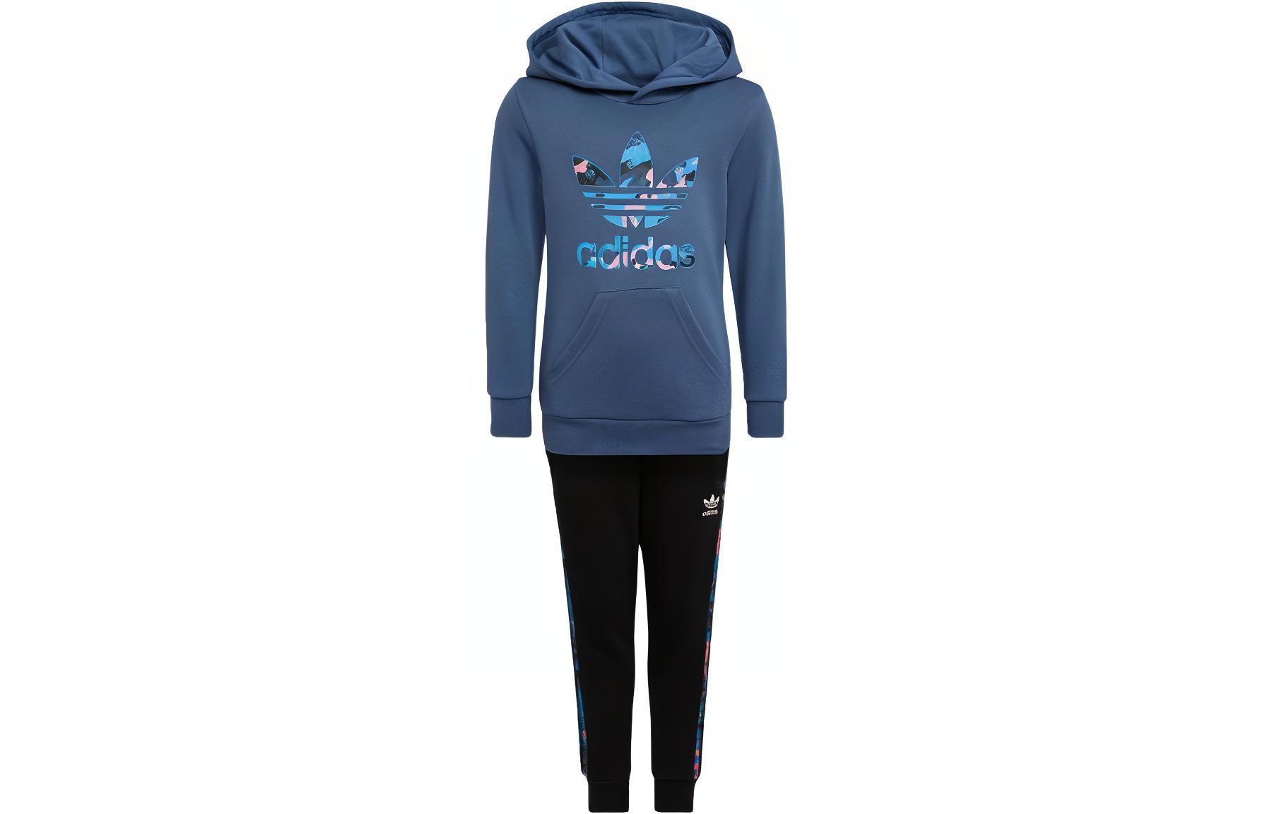 Повседневный спортивный костюм Adidas Originals для детей 3-7 лет (синий+черный) — фото 2