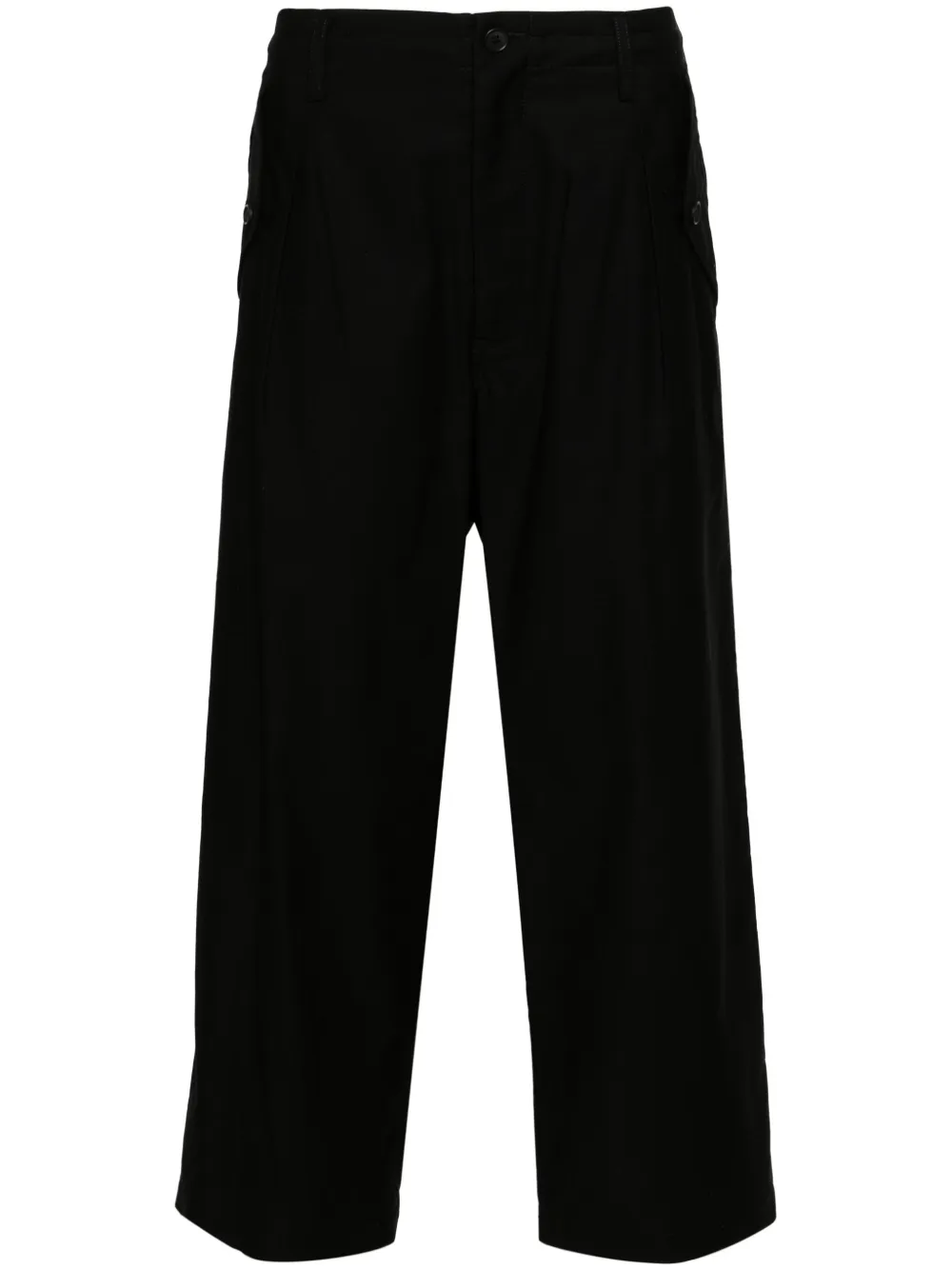 

Укороченные брюки M-Front 1 Tuck Yohji Yamamoto, черный