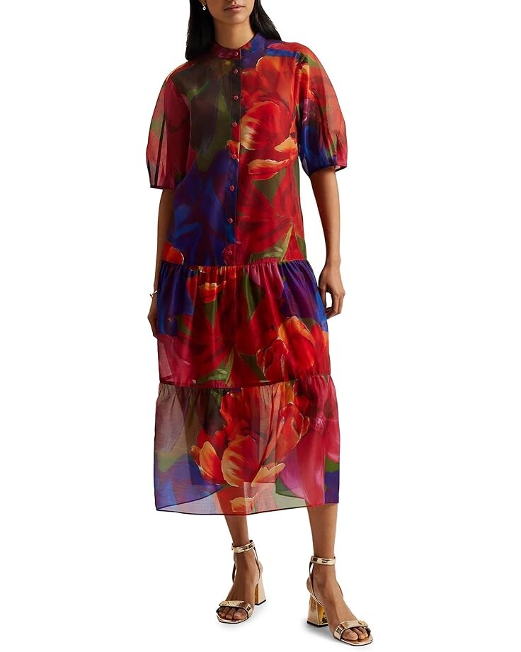 

Платье Ted Baker Miru Organza Tropical Bloom Midi Dress, цвет Multicolor