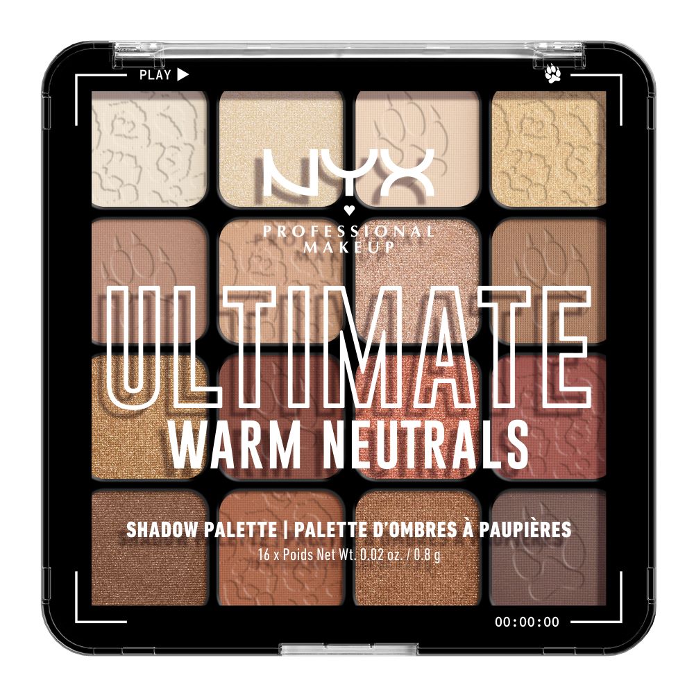 

Палитра теней для век ultimate shadow palette in warm neutrals Nyx Professional Makeup, вес 12.8 гр.