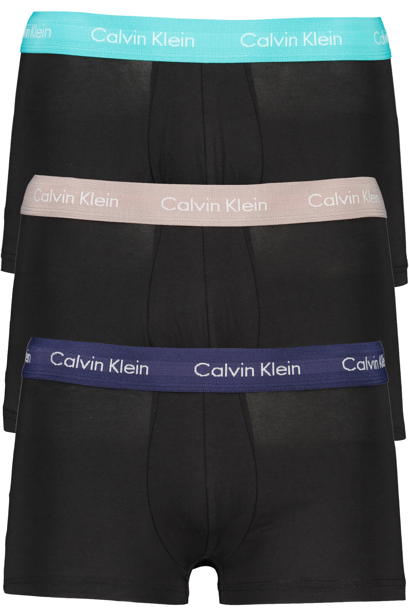 

Мужские боксеры Calvin Klein с резинками разных цветов 3 шт, черный