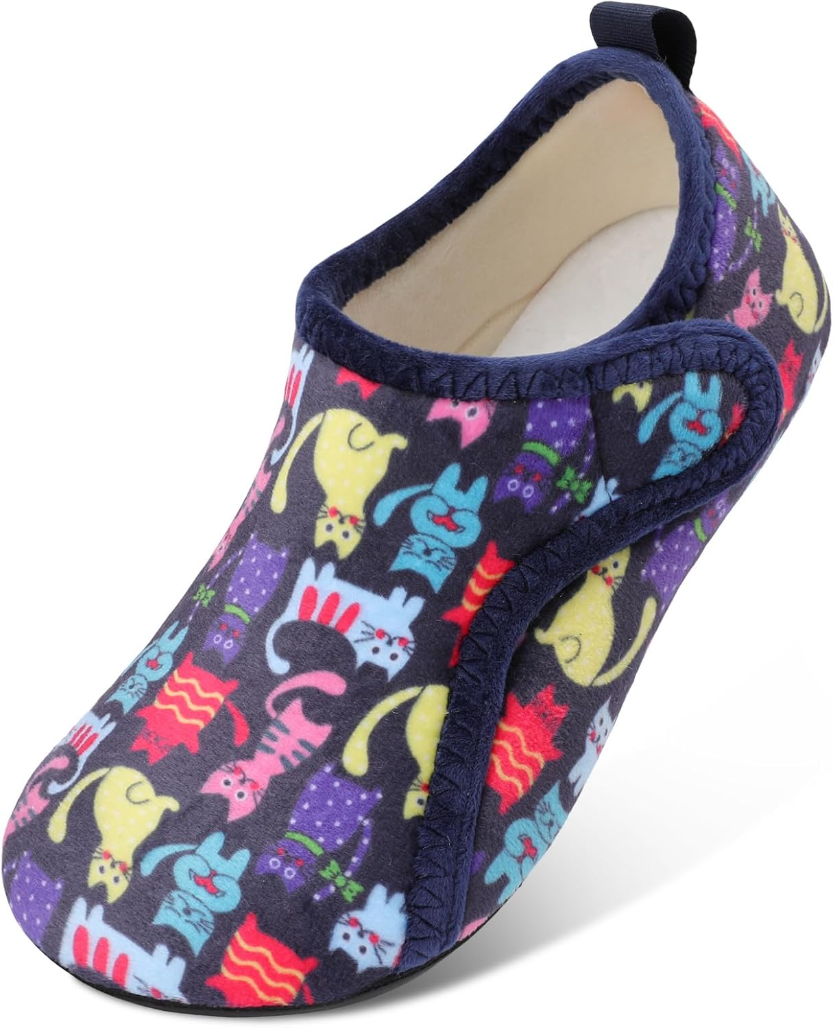 

Домашние тапочки L-RUN для женщин и мужчин, теплые домашние тапочки для дома, босоножки, противоскользящие, Navy Cat