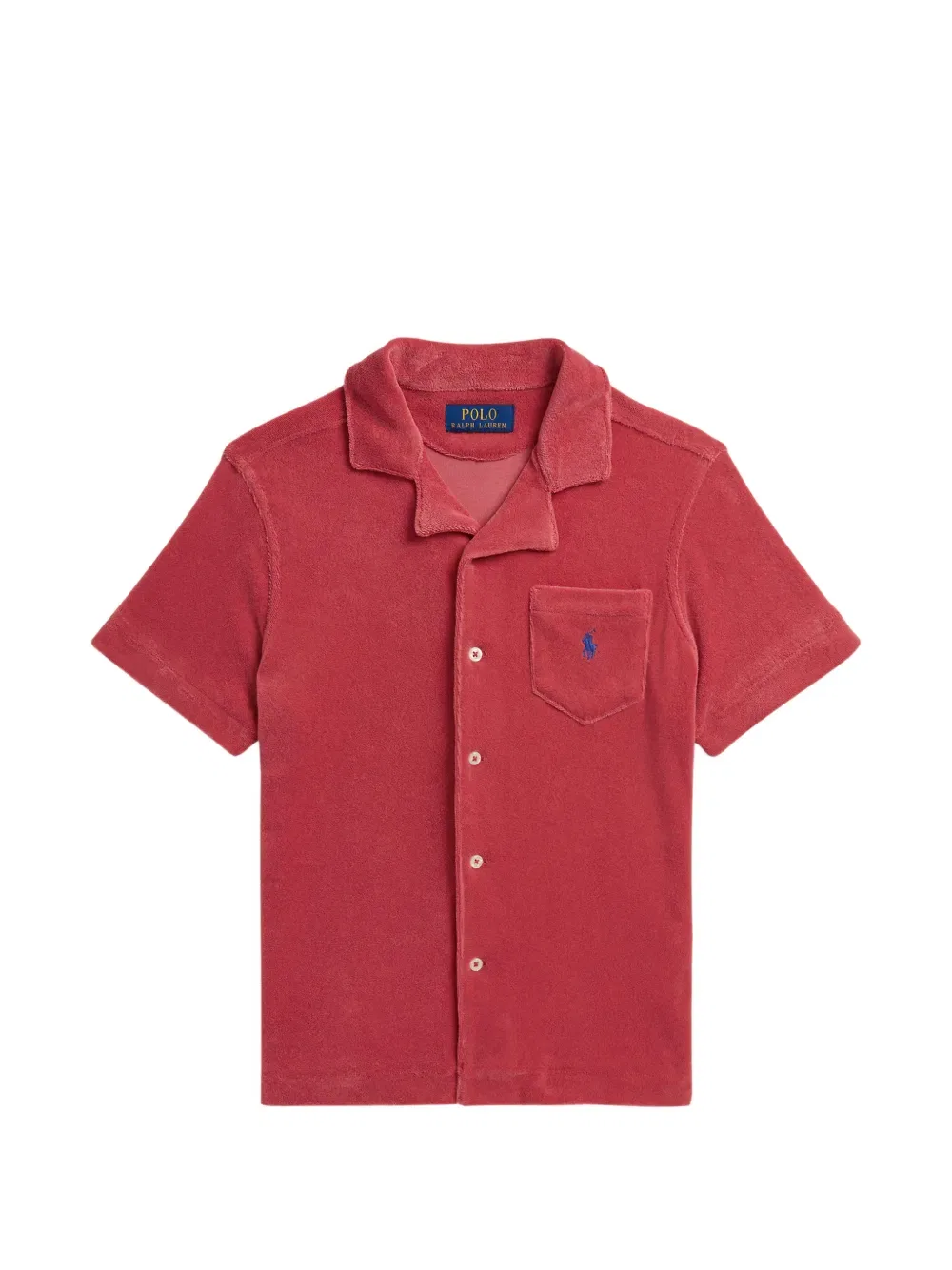 Рубашка с вышитым махровым воротником Polo Ralph Lauren Kids, красный