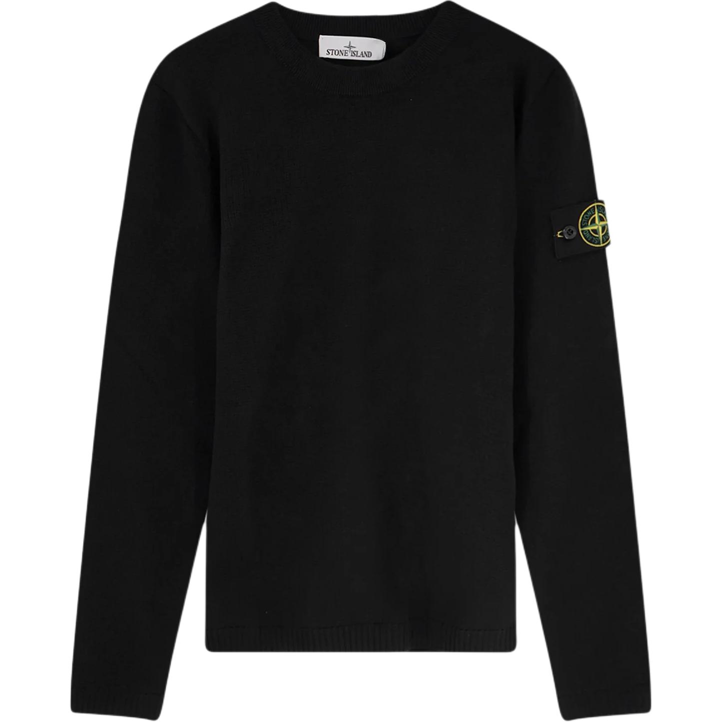 

Свитер с логотипом на груди STONE ISLAND, черный