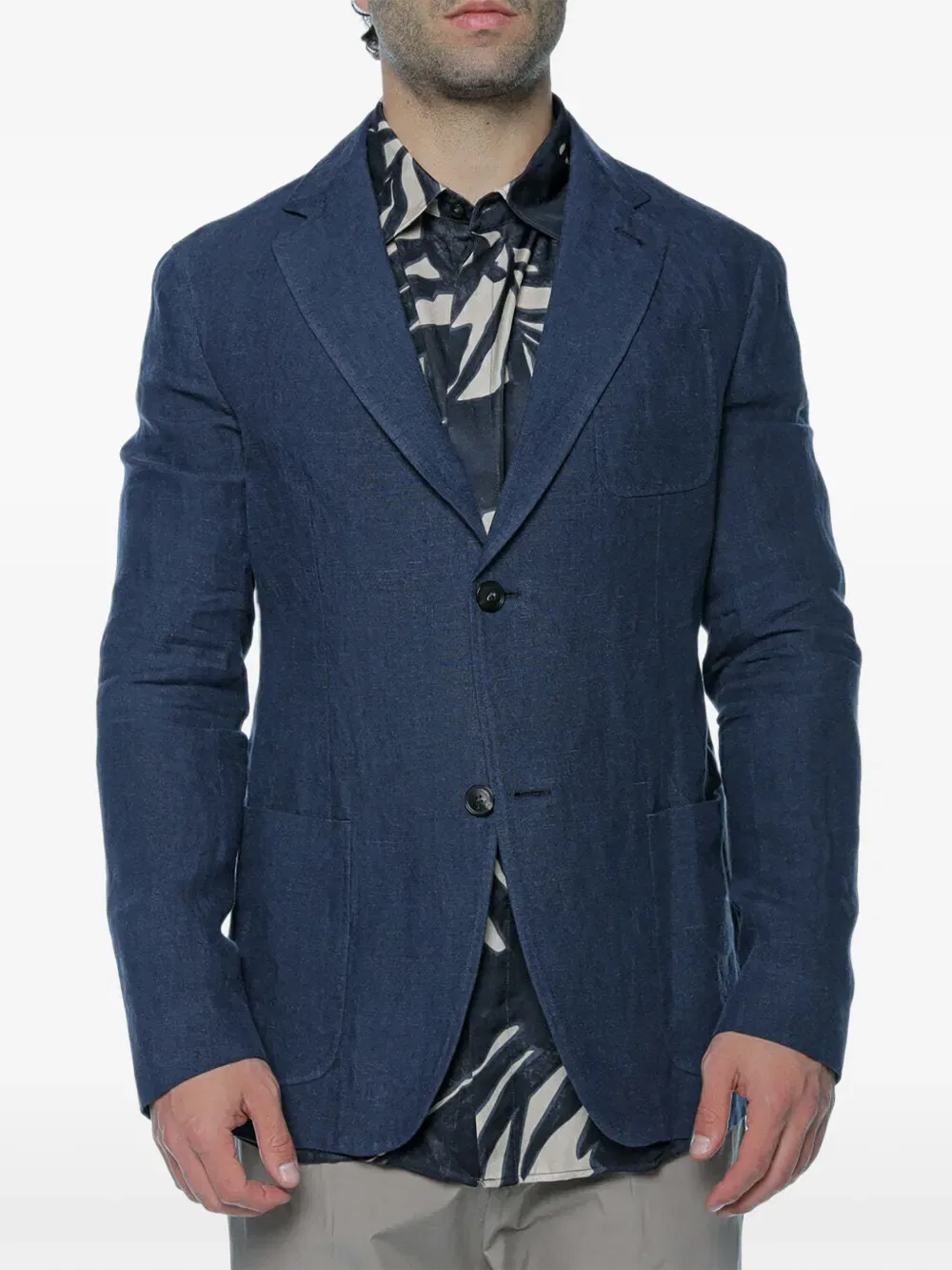Однобортный блейзер Emporio Armani, синий