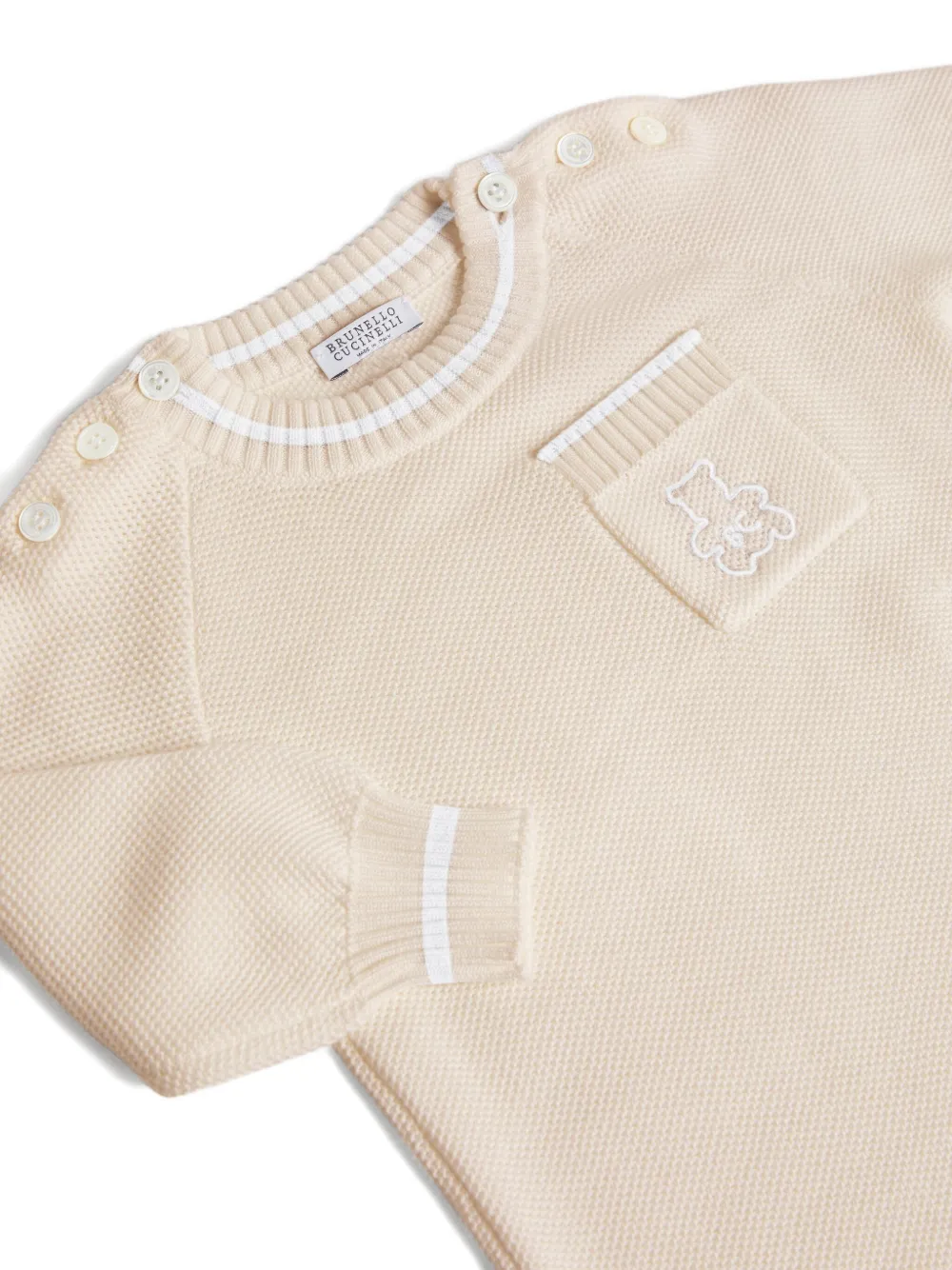 Комбинезон с мотивом Берни Brunello Cucinelli Kids, бежевый — фото 3