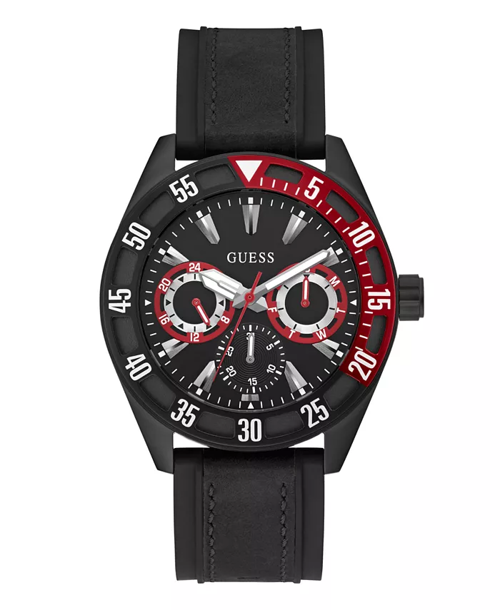 

Мужские многофункциональные черные силиконовые часы, 44 мм GUESS