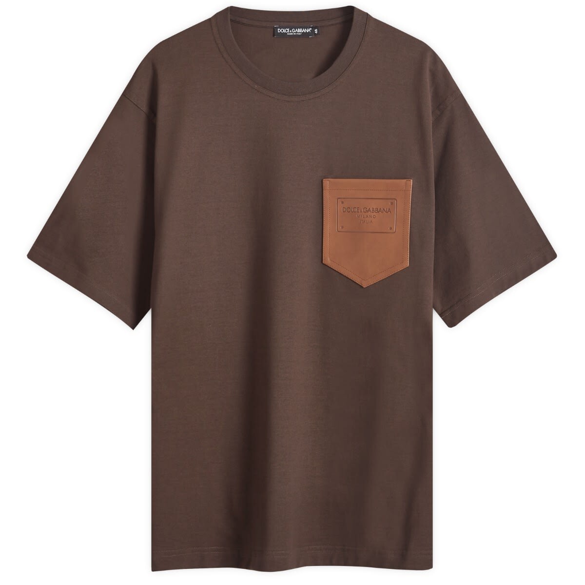 

Футболка Dolce & Gabbana Leather Pocket T-Shirt, коричневый