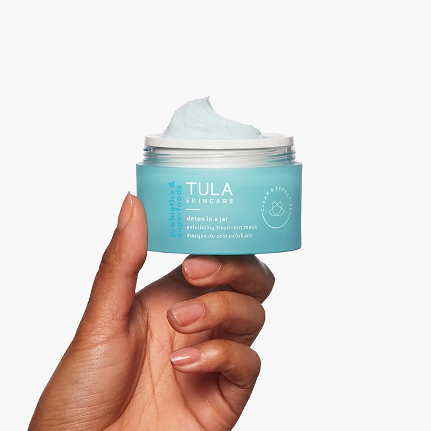 Маска для лица Tula — Детокс- Skin Care в баночке - отшелушивающая с увлажняющим витамином Е, соевым маслом и, 48 г — фото 3