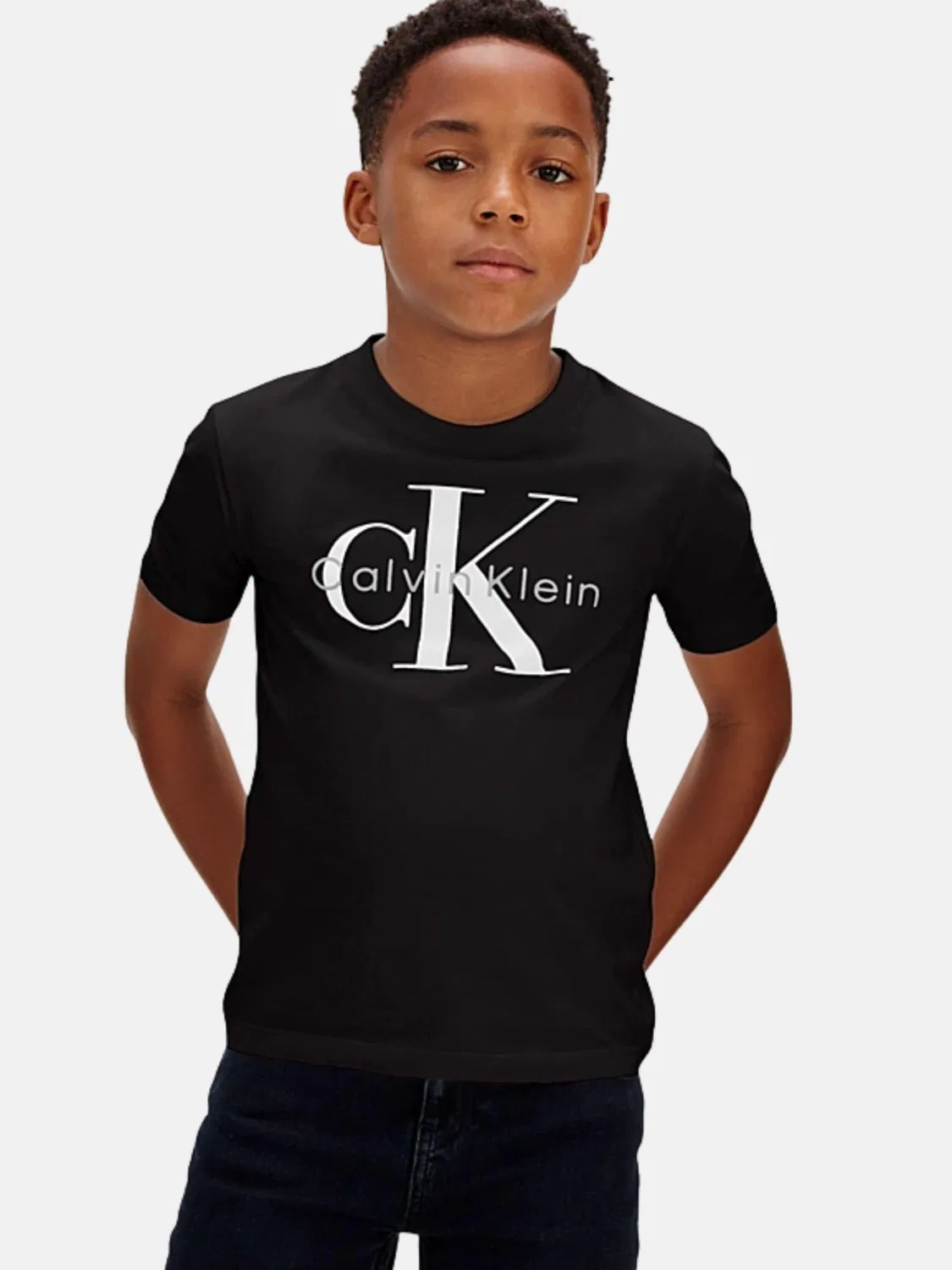 Детская футболка Calvin Klein Kids Jeans черного цвета — фото 4