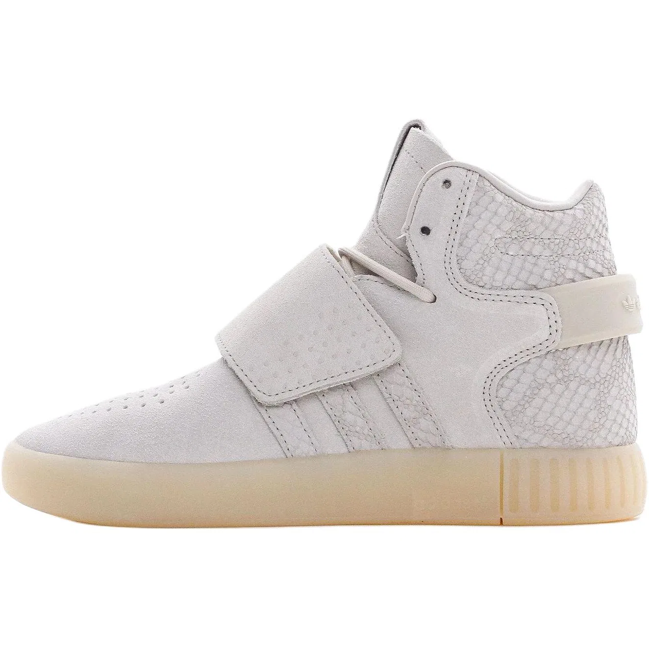 Кроссовки детские скейтбординговые Tubular Invader Strap High top бежевые унисекс Adidas Originals, Beige