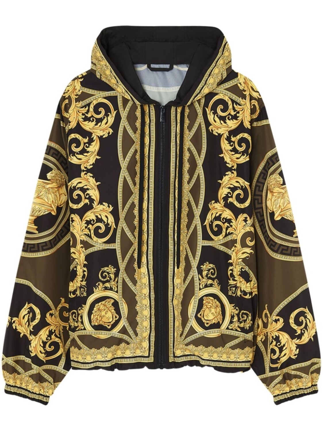 

Versace куртка с капюшоном и принтом Barocco, черный