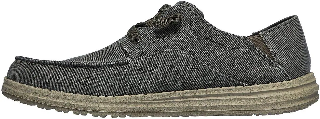 Мужские парусиновые мокасины без шнуровки Skechers Melson Raymon, Olive Green — фото 3