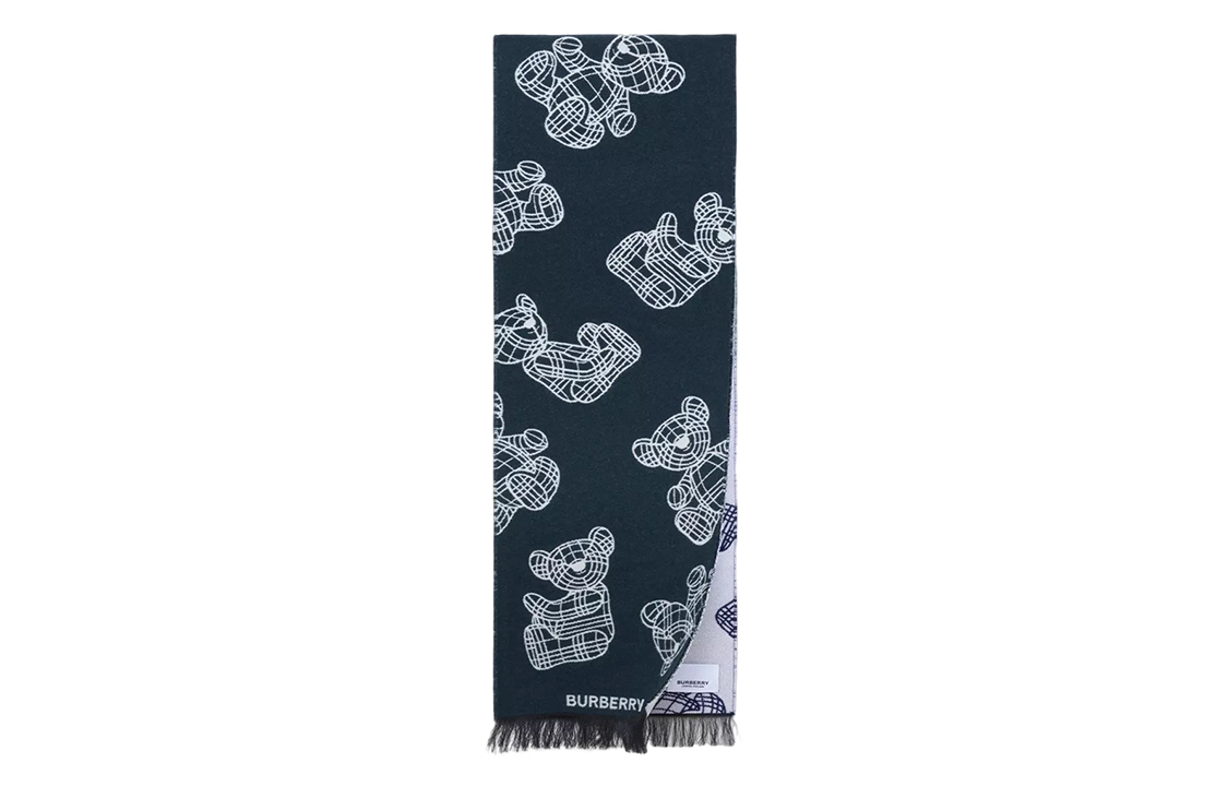 Burberry Шерстяной вязаный шарф унисекс, Marine Blue — фото 2