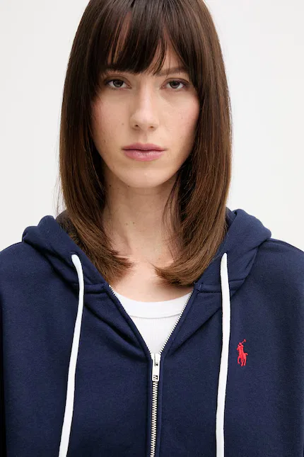 Толстовка на молнии хлопковая Polo Ralph Lauren, синий — фото 4