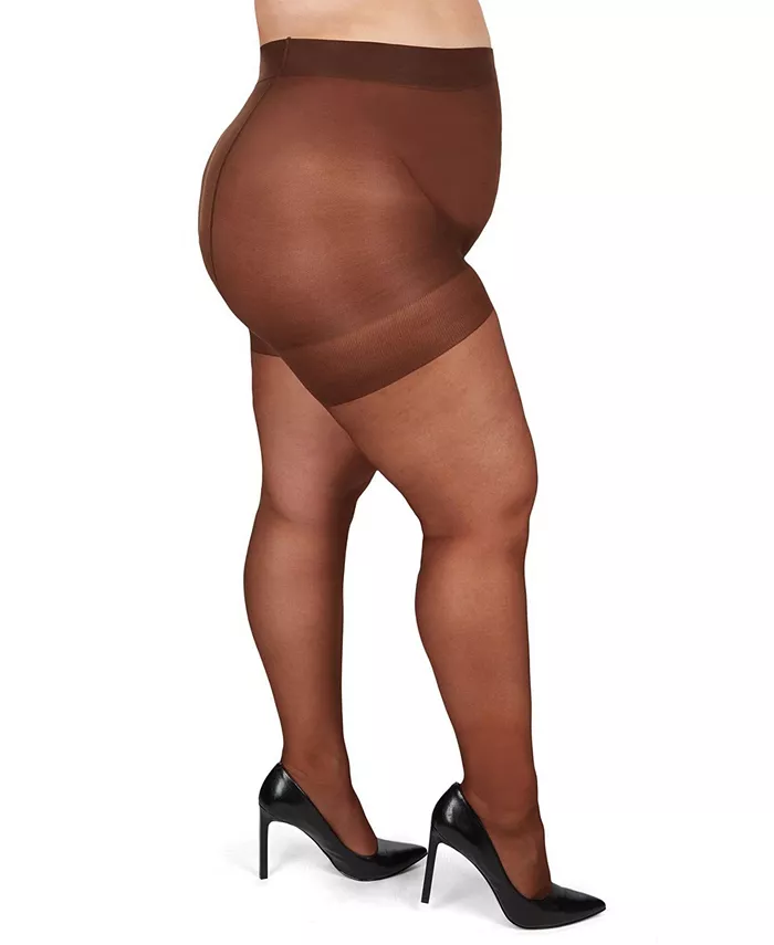 

Колготки большого размера Curvy Sheer с шелковистым верхом MM-2210 MeMoi, коричневый