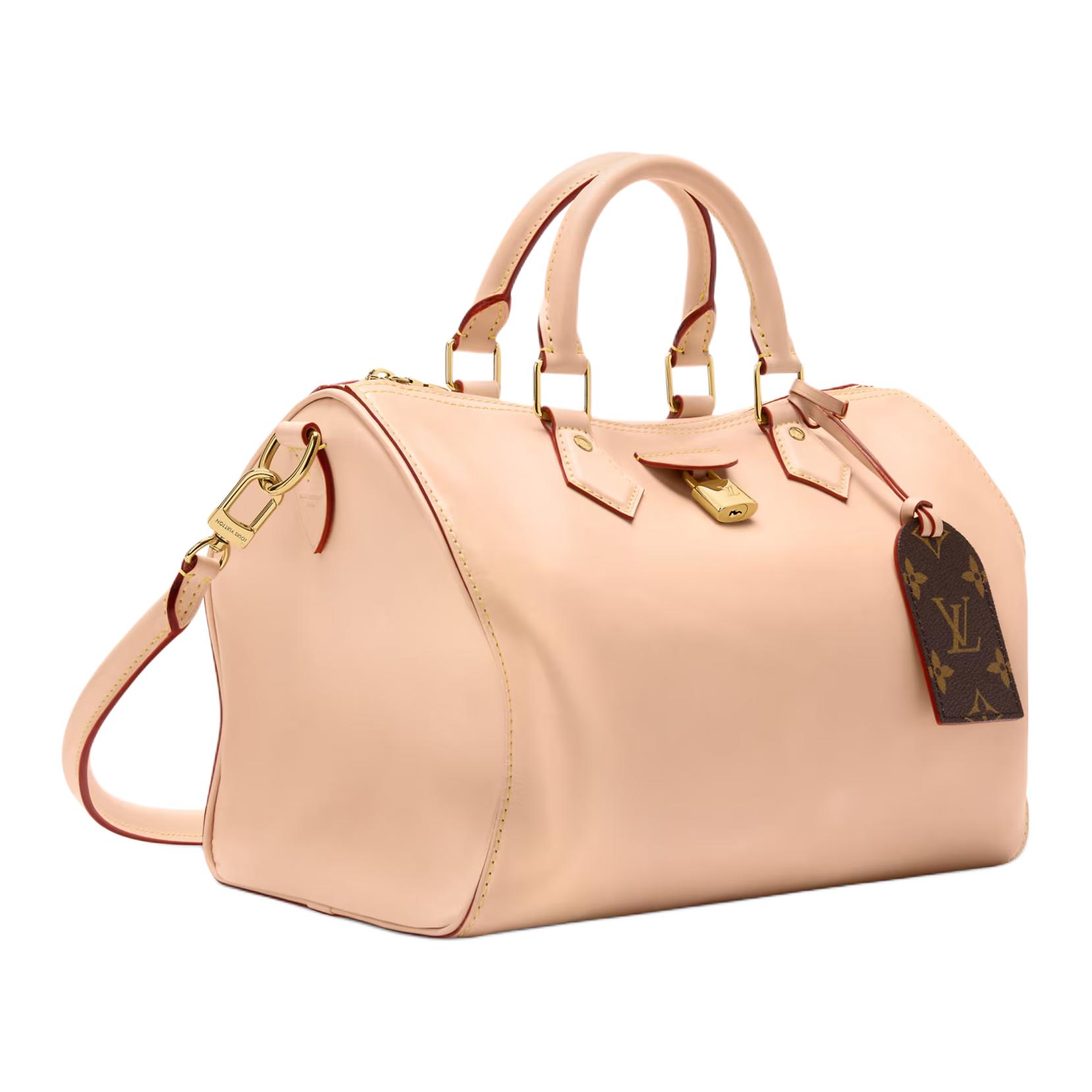LOUIS VUITTON Сумка через плечо Speedy Soft из коровьей кожи, кроссбоди, женская, бежевая — фото 2