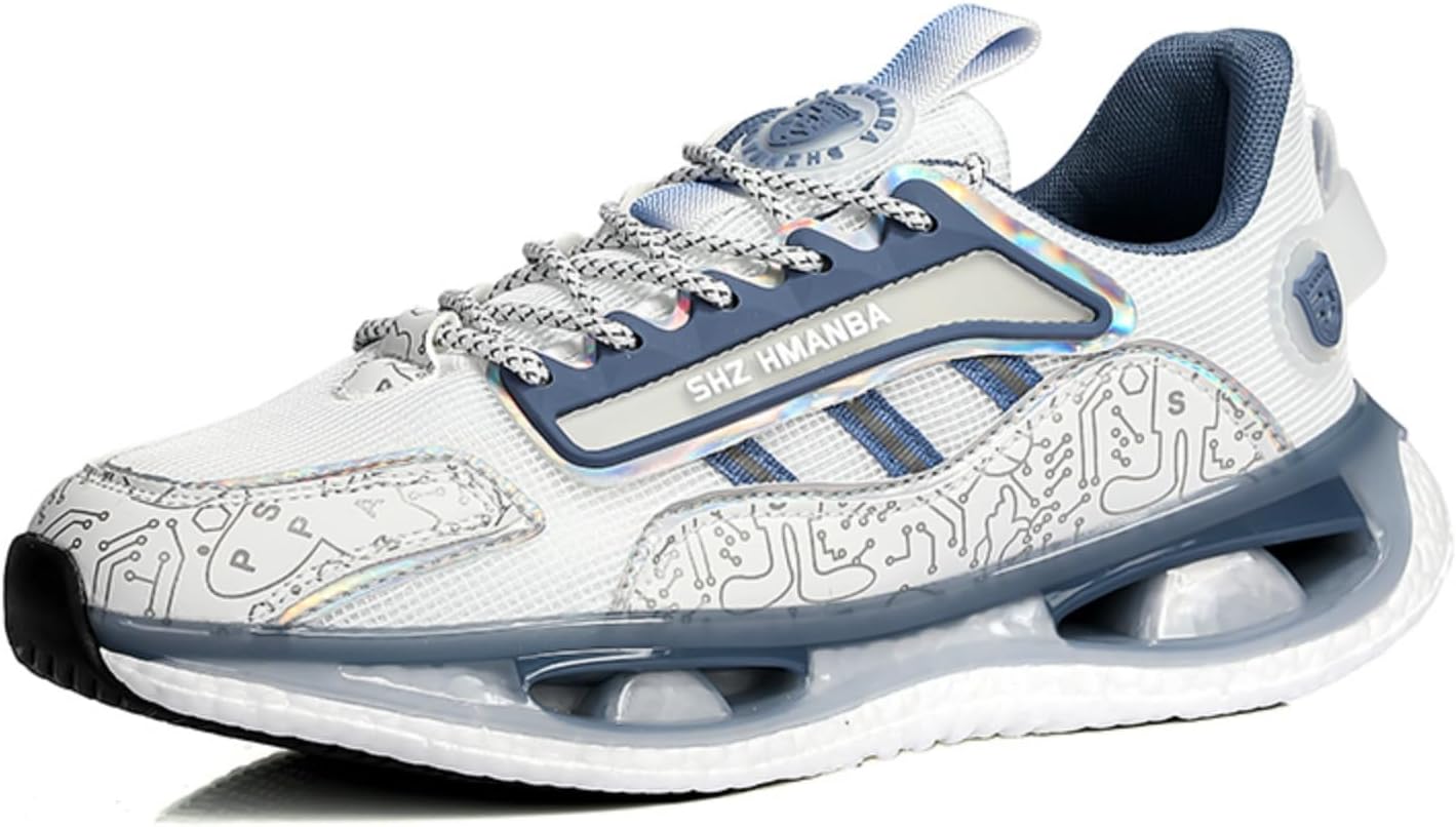 

Мужские кроссовки среднего уровня на шнуровке с воздушной подушкой для бега по дороге, легкие, дышащие, для прогулок, спорта и тенниса Netehadi, синий