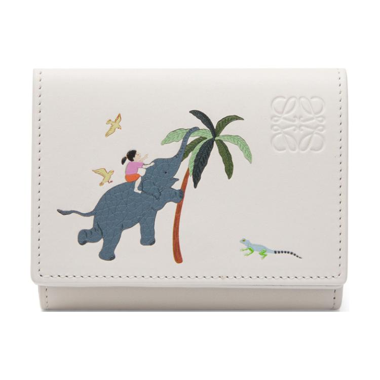 

Коллаборация Суна Фудзита Женский кошелёк из сафьяновой сатинированной кожи белый LOEWE