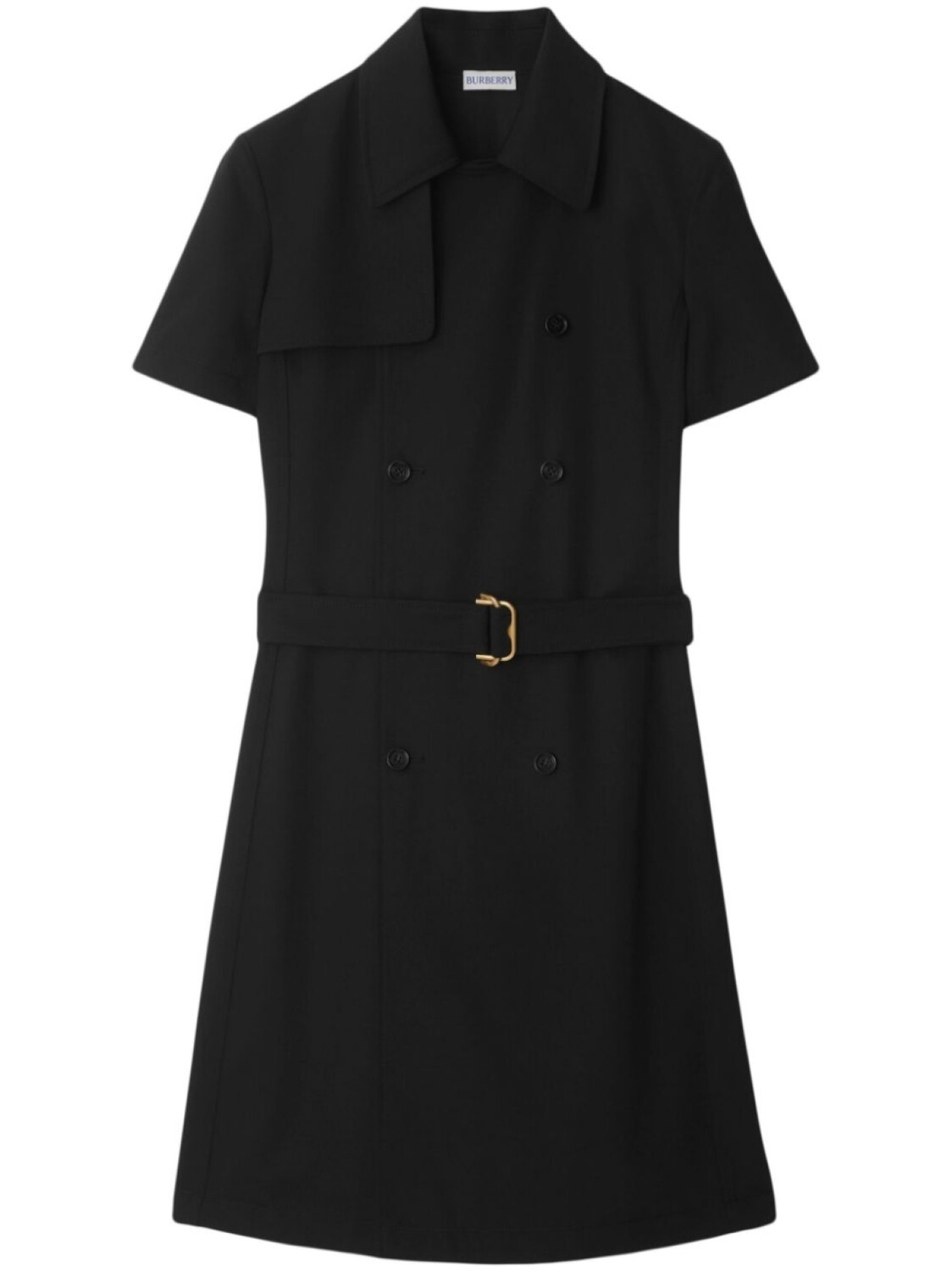 

Burberry шерстяное платье мини с поясом, черный