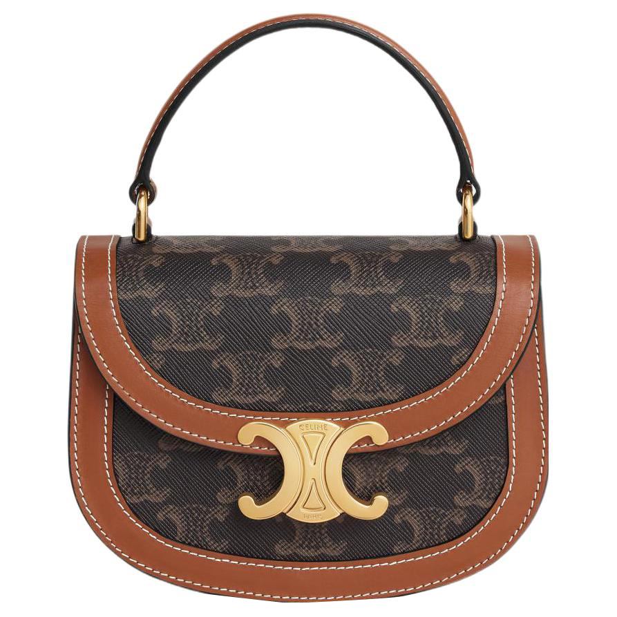 

Сумка через плечо BesaceTriomphe из кожи коровы, кросс-боди, женская сумка рыжего цвета CELINE