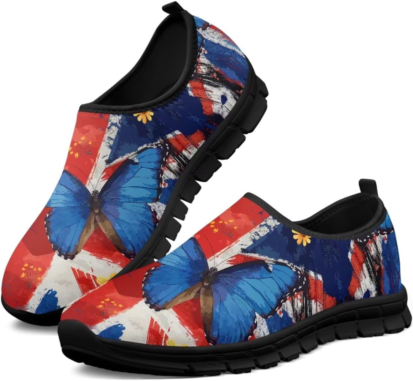 

Женские туфли-лоферы Ecaestolph Hummingbird для прогулок, с плоским носком, широким носком, кроссовки для бега, спорта и походов, синий