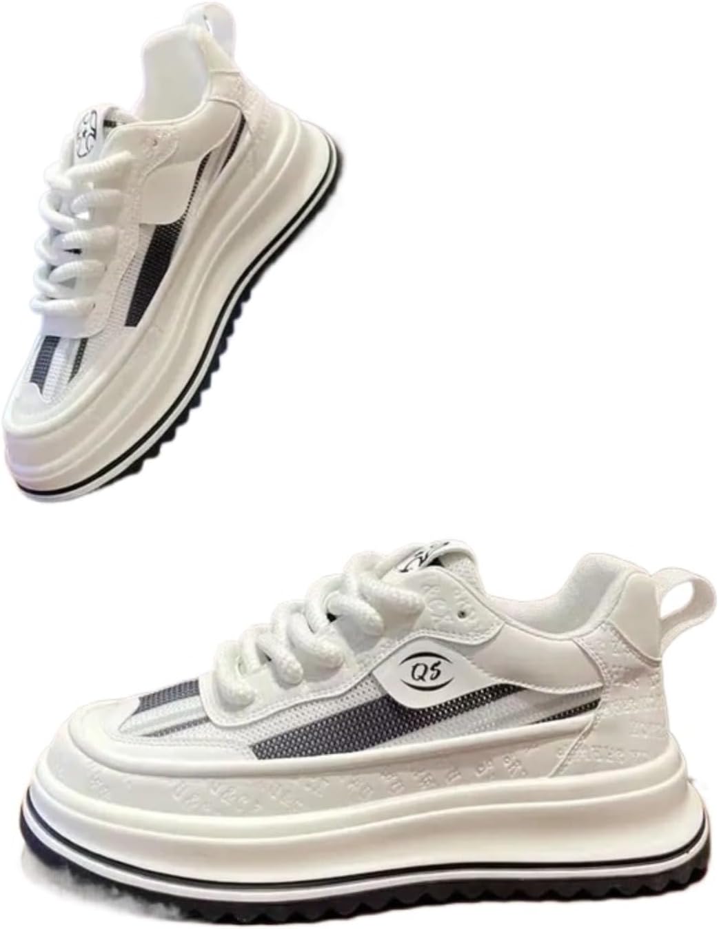 

Мужские платформенные кроссовки с дышащей сеткой, повседневные с толстой подошвой для ежедневной ходьбы и комфортной носки Azttoztto, белый