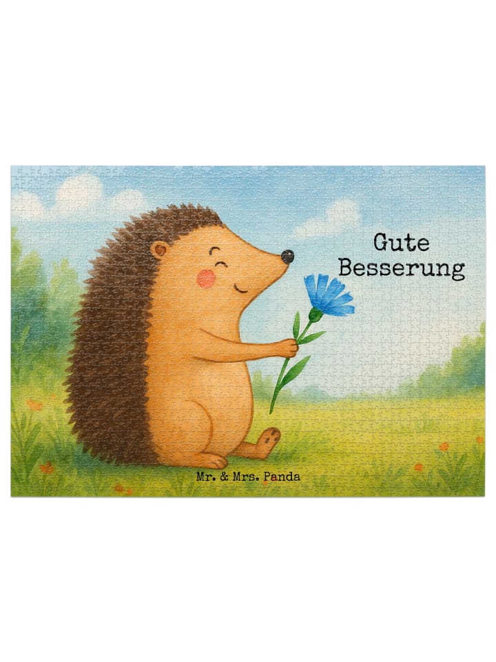 

Mr. & Mrs. Panda Головоломка: ежик и цветок с надписью белым цветом