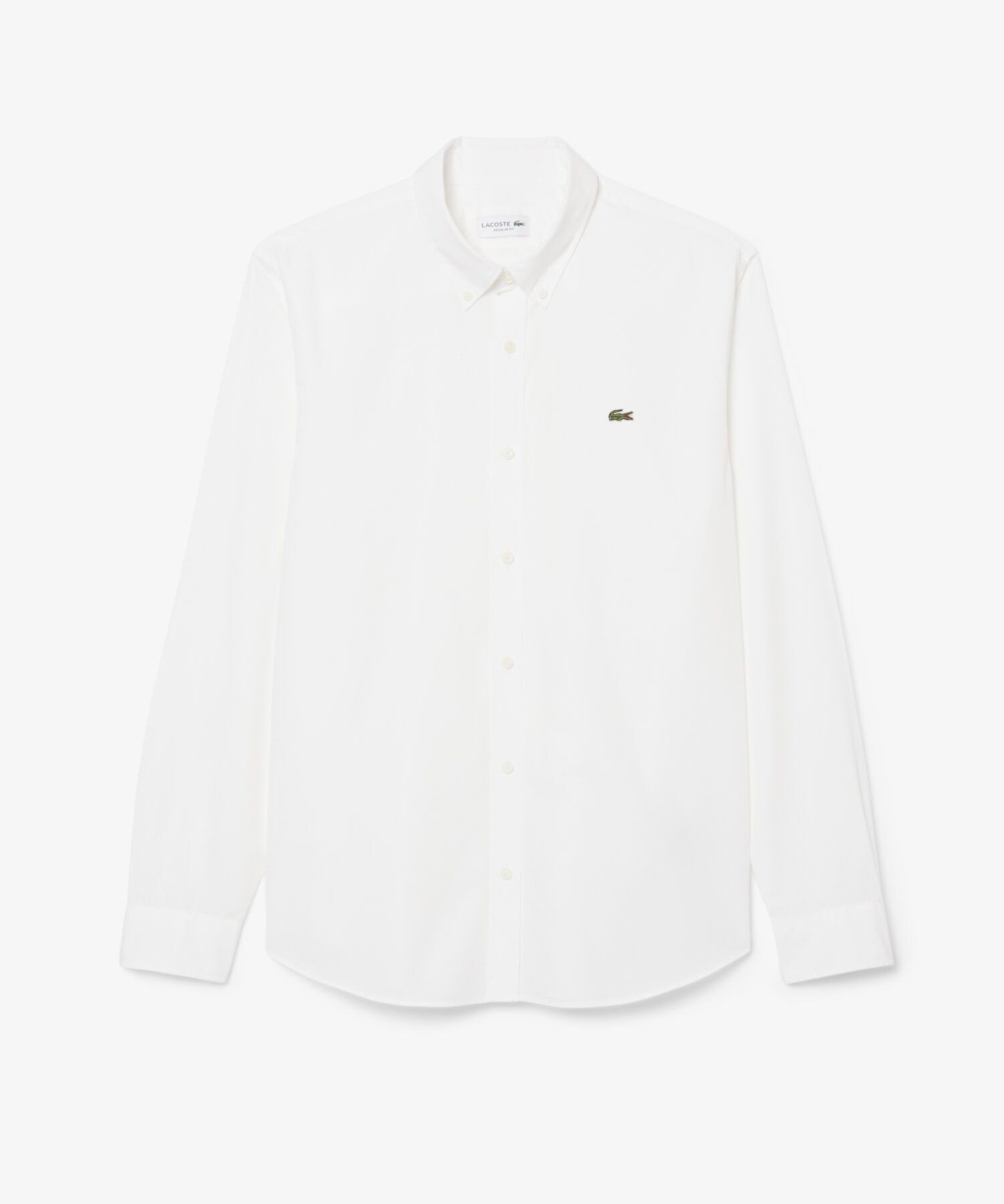 Базовая однотонная рубашка на пуговицах LACOSTE, White — фото 4