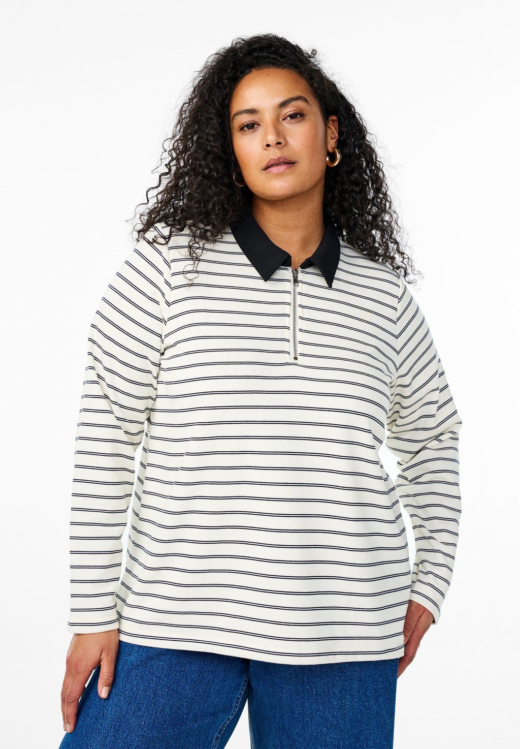 

Топ с длинными рукавами Polo shirt Zizzi, белый