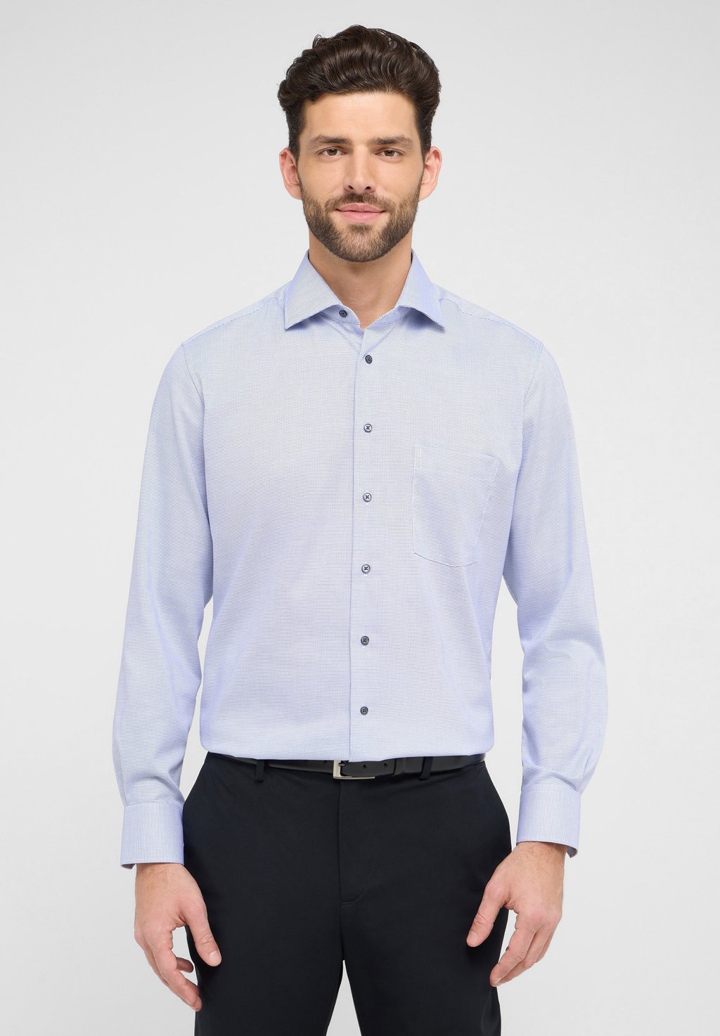 

Рубашка STRUKTURIERTES NATTÉ MODERN FIT Eterna, синий
