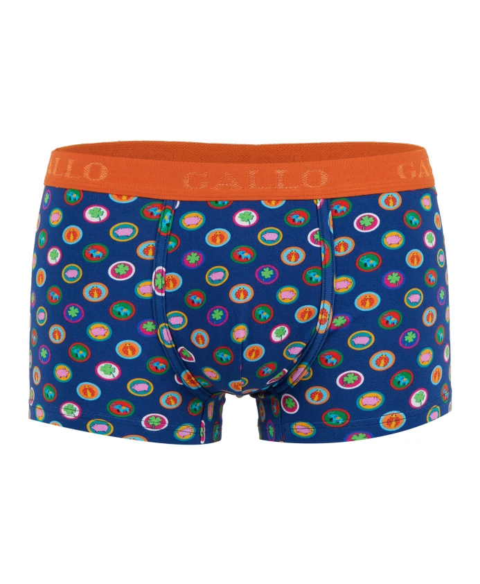 

Мужские боксерские шорты из синего хлопка с узором на удачу. Gallo, мультиколор