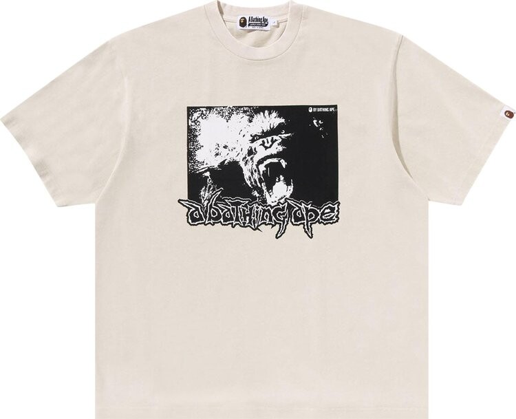 

Футболка BAPE Mad Ape Graphic Acid Wash Relaxed Fit 'Ivory', кремовый