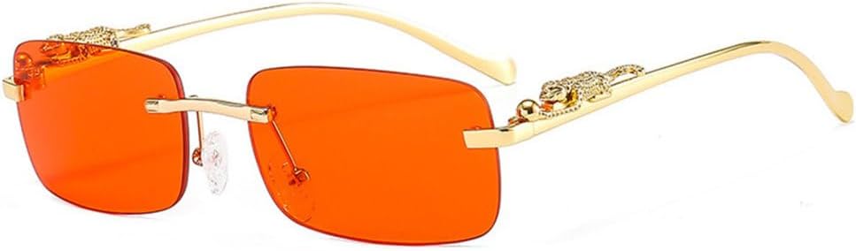 

Модные прямоугольные солнцезащитные очки без оправы для женщин, ретро-стиль, прозрачные линзы цвета океана, мужские солнцезащитные очки с защитой от УФ-излучения UV400 MTZJH, Red