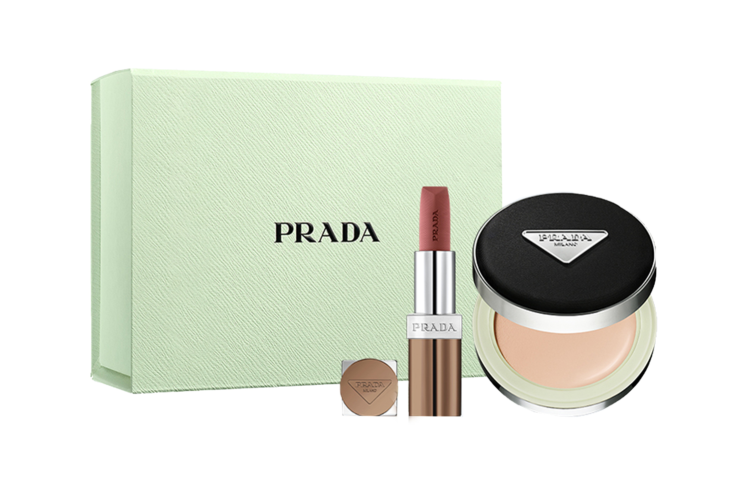 

Тональная пудра-подушечка для выравнивания тона кожи, набор: помада 3,8г + нейлоновая подушечка 12г, натуральный оттенок PRADA