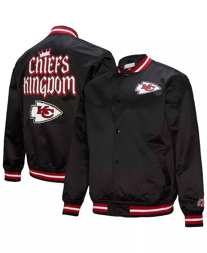 

Мужская черная куртка Kansas City Chiefs Double Down на молнии, атласная Mitchell & Ness