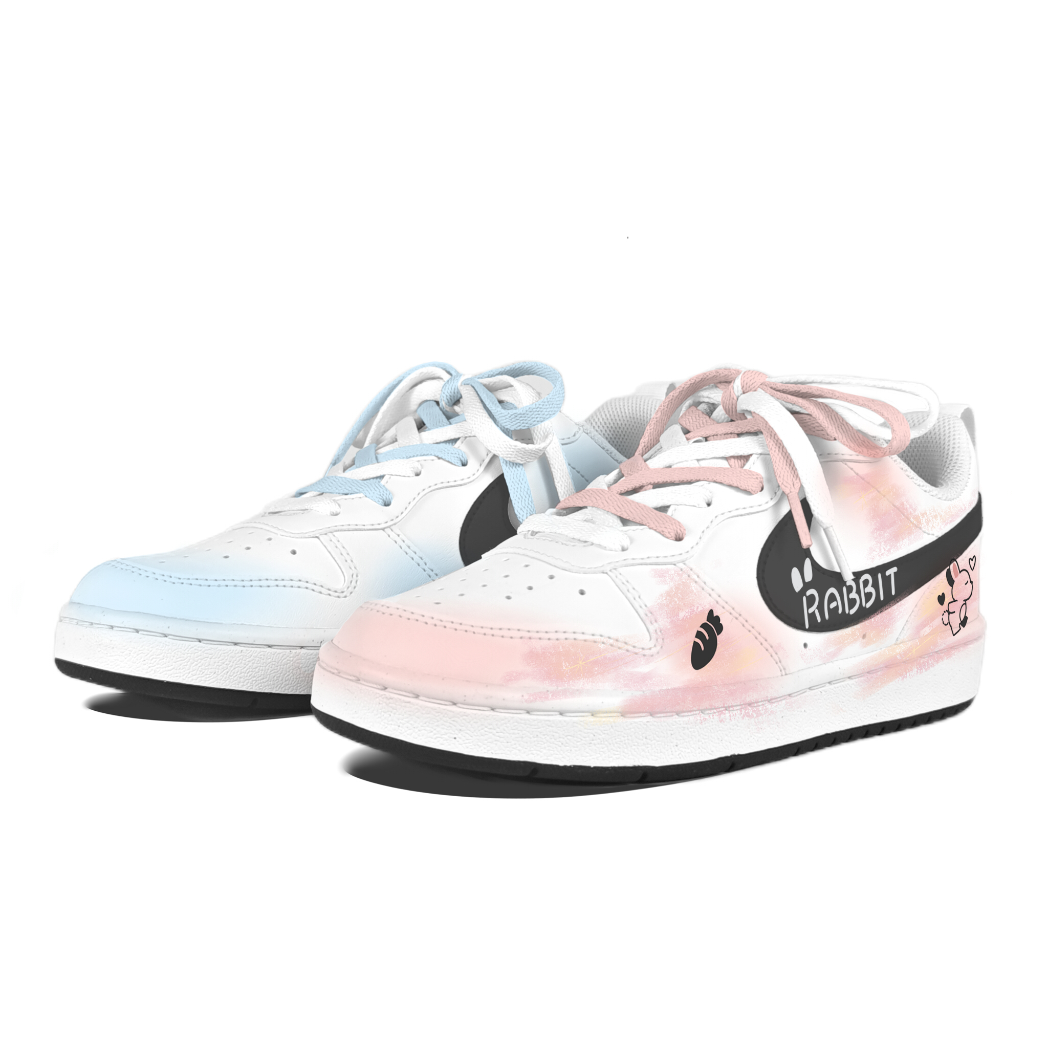 

Низкие детские кроссовки для скейтбординга Court Borough Rabbit Bear Embracing для подростков Nike, белый