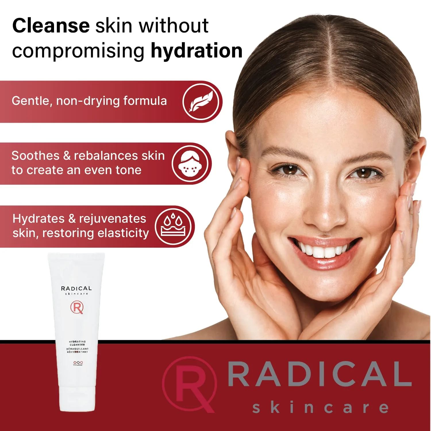 Гель для умывания Radical Skincare — Hydrating Cleanser Увлажняющее очищающее средство, богатое антиоксидантами, мягкая, 118 мл — фото 4
