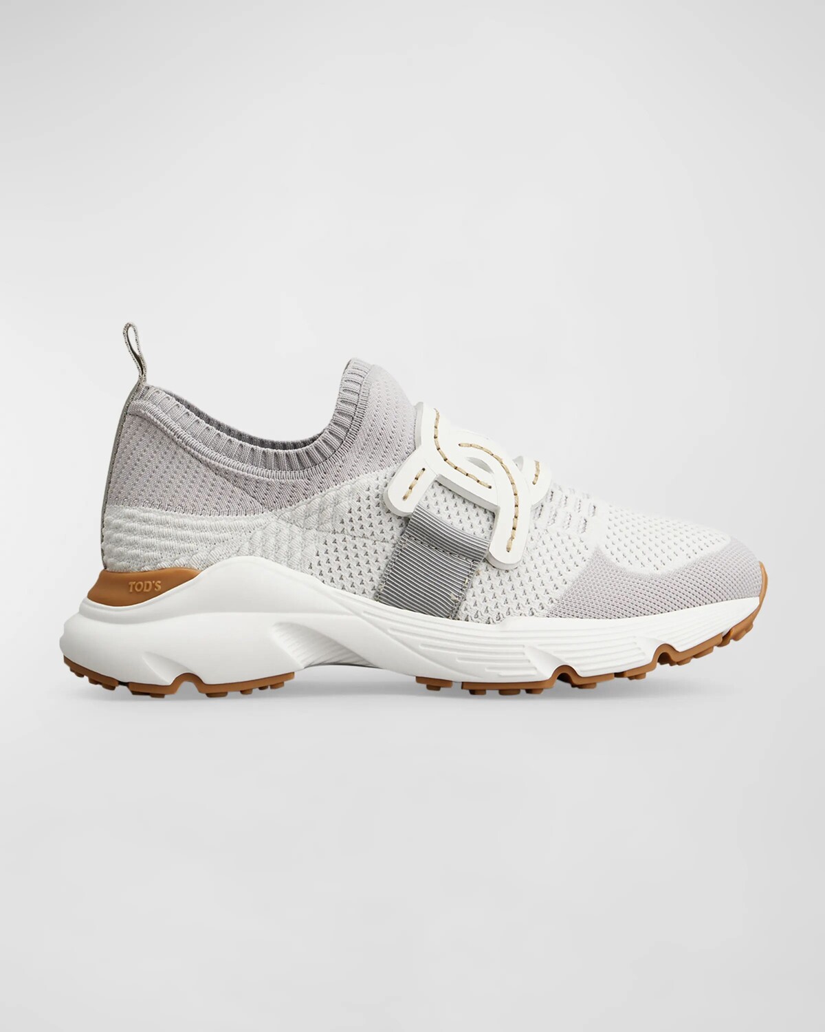 Кроссовки для бега эластичной вязки Tod's, цвет Bianco Calce