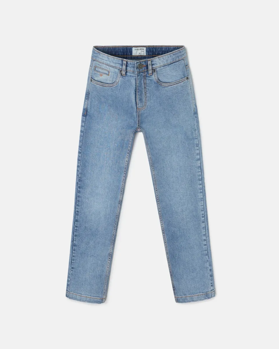 

Детские спортивные джинсы синего цвета Silbon