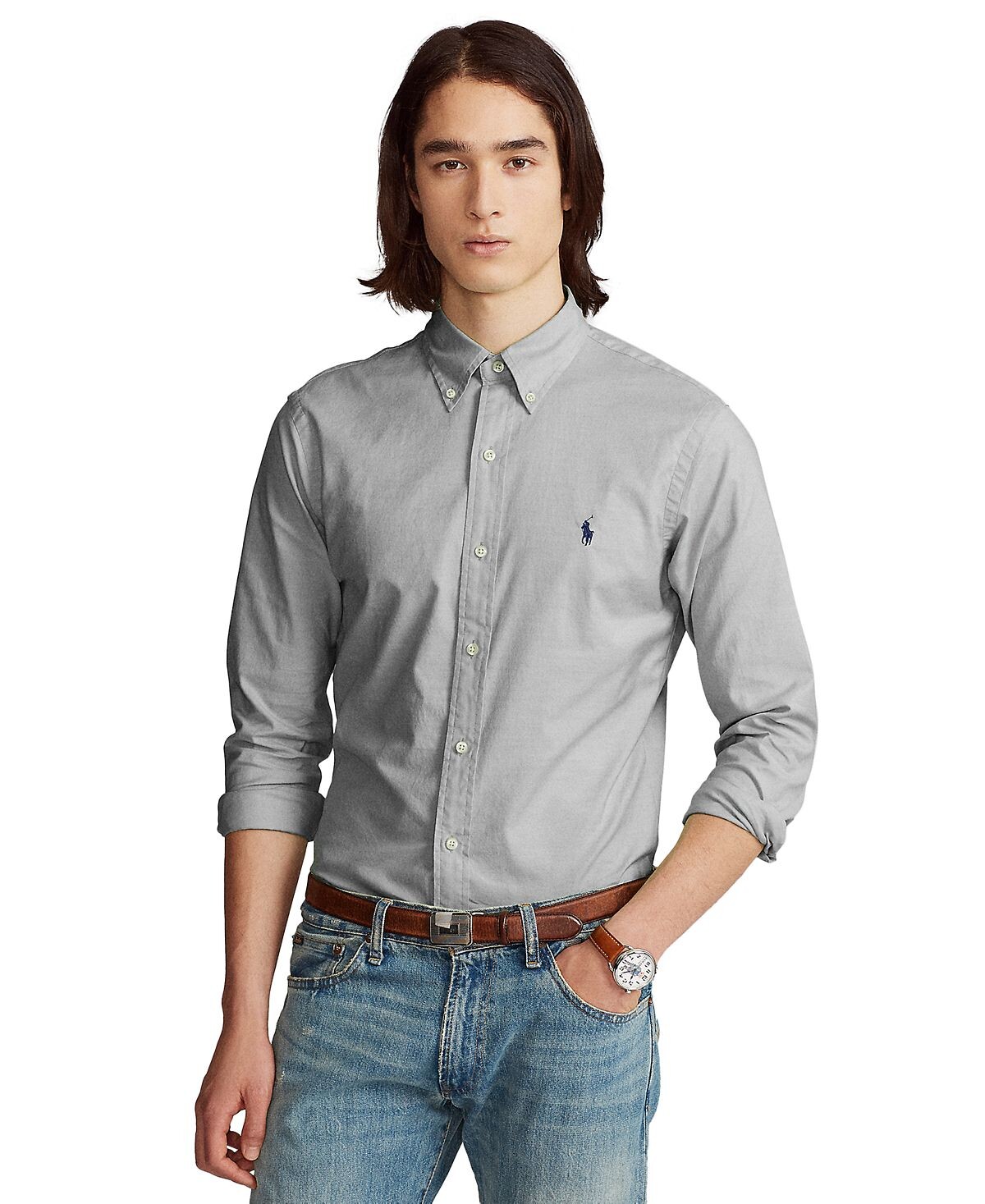 

Мужская оксфордская рубашка классического кроя стрейч Polo Ralph Lauren