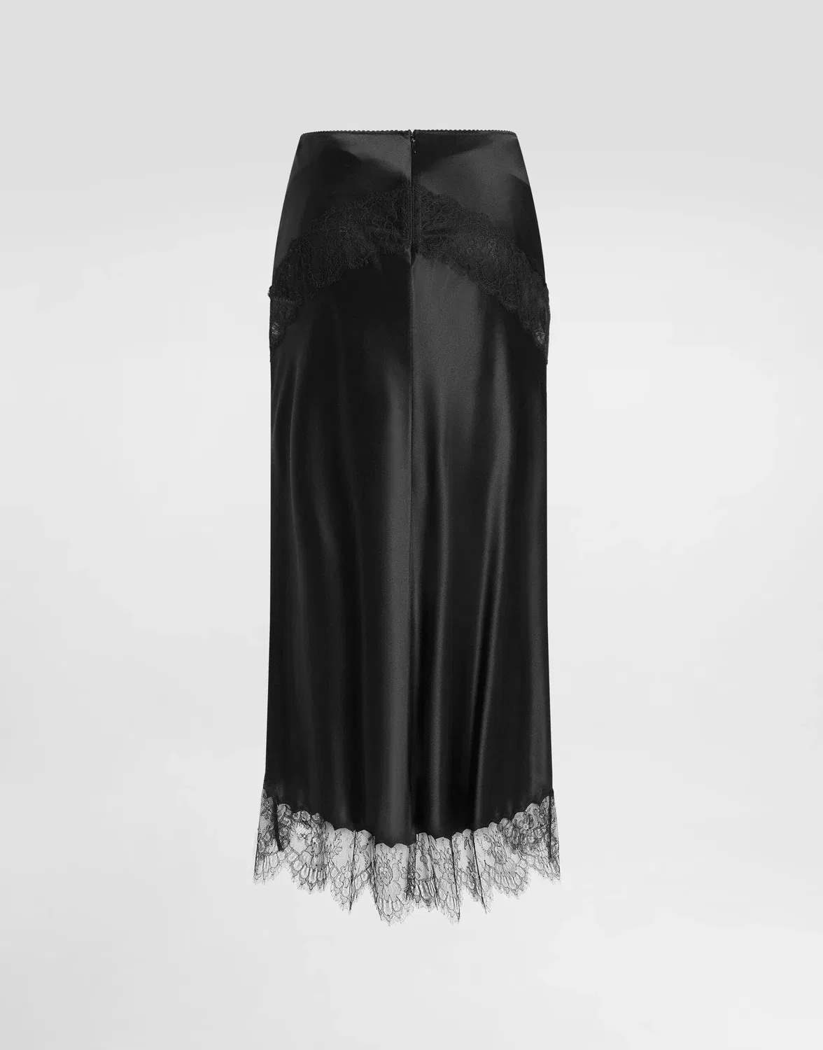 Шелковая атласная юбка DOLCE & GABBANA, черный — фото 2