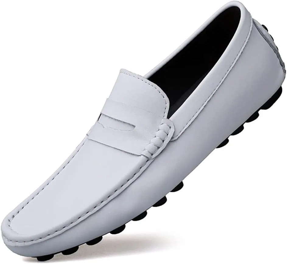 Мокасины мужские кожаные Loafers, белый PUGHGAETZF